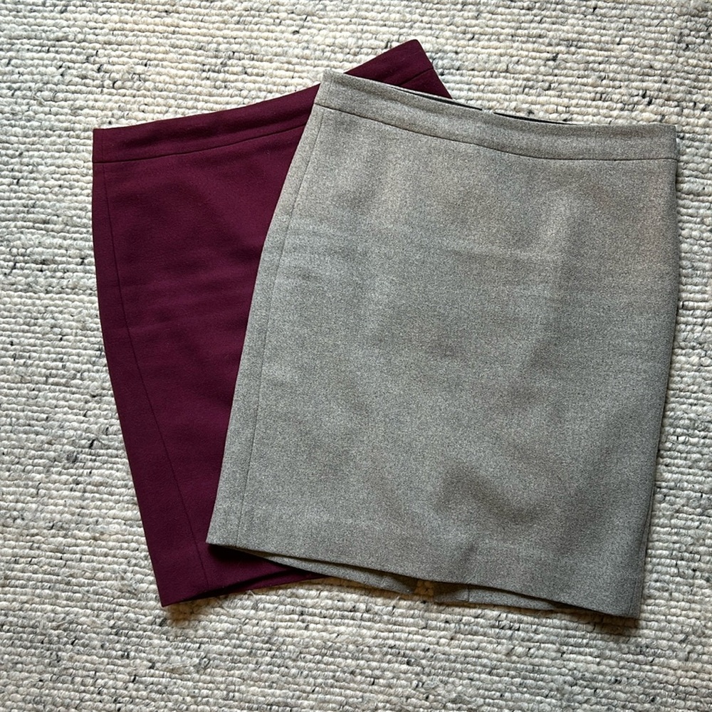 J. Crew 2 Wool Pencil skirts s4 🩶🍷